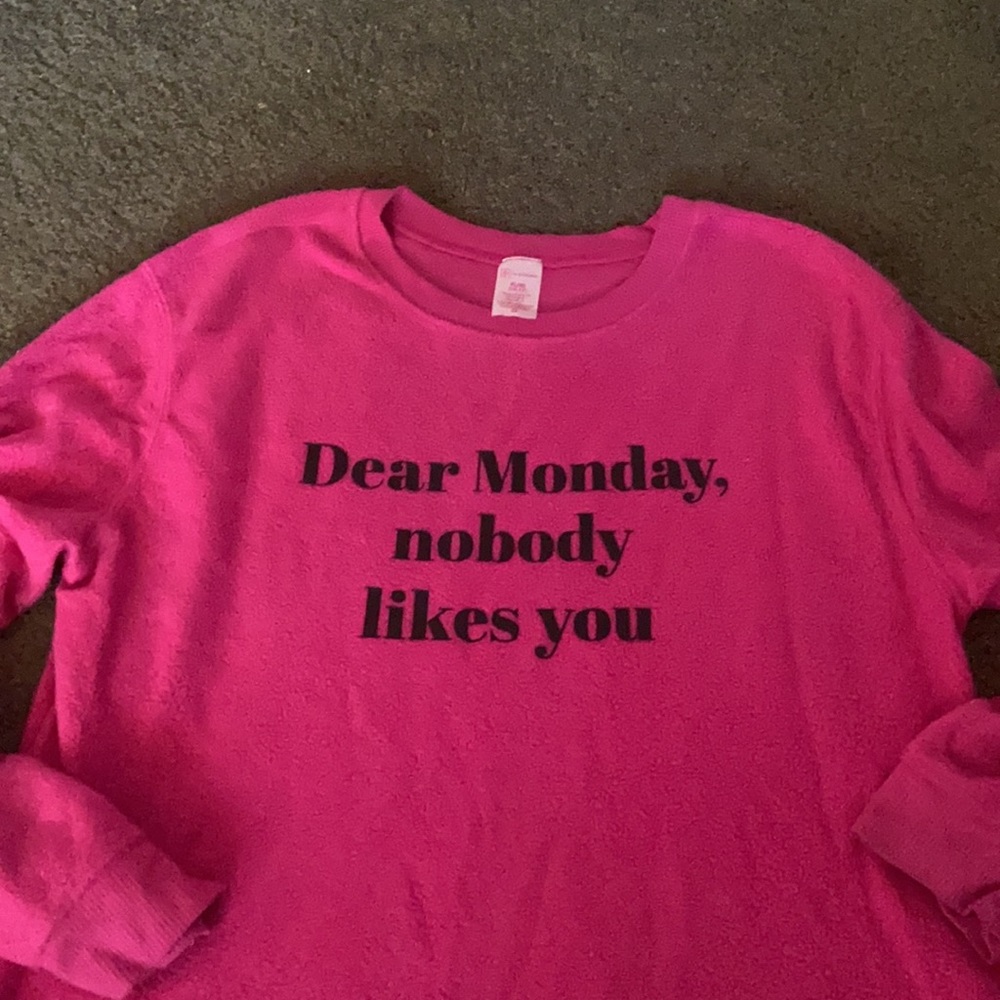 Dear Monday... graphic sweatshirt hot pink size XL - Picture 3 of 8